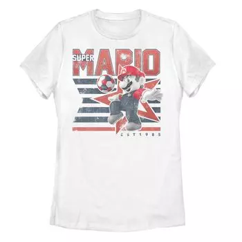 Детская футболка с графическим плакатом Nintendo Super Mario Soccer Kick Star Licensed Character