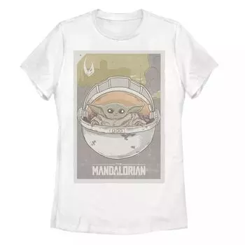 Детская футболка с графическим плакатом «Звездные войны, Мандалорец, ребенок, известный как Малыш Йода» Disney, белый