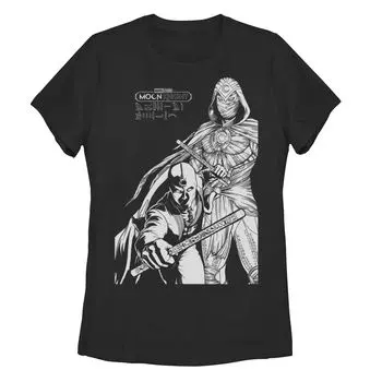 Детская футболка с графическим рисунком Marvel Moon Knight MK Line Art Duo Licensed Character