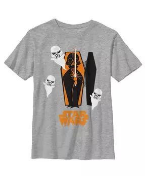 Детская футболка с гробом Дарта Вейдера на Хэллоуин для мальчиков Звездные войны Disney Lucasfilm, серый