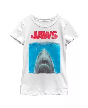 Детская футболка с изображением акулы «Челюсти девушки под постером фильма» NBC Universal