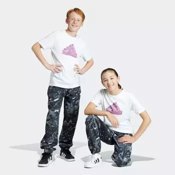 Детская футболка с изображением будущих иконок Adidas, белый