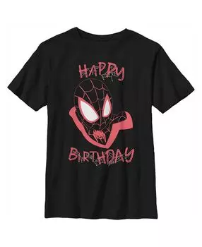 Детская футболка с изображением Человека-паука Miles Birthday Webs для мальчика Marvel
