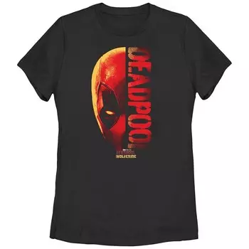 Детская футболка с изображением Дэдпула и Росомахи в половину лица Marvel, черный