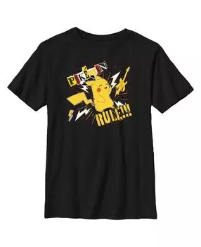 Детская футболка с изображением гитары Pokemon Pikachu Rules для мальчика Nintendo
