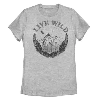 Детская футболка с изображением гор и перьев Live Wild