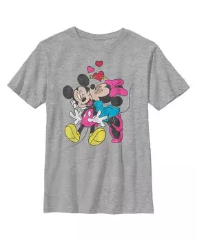 Детская футболка с изображением Микки и друзей «Микки и друзья» на День святого Валентина и Минни Маус в виде поцелуя Disney