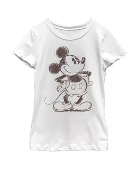 Детская футболка с изображением Микки и друзей Микки Мауса в стиле ретро для девочек Disney