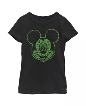Детская футболка с изображением Микки Мауса и клевера для девочек «Микки и друзья» Disney