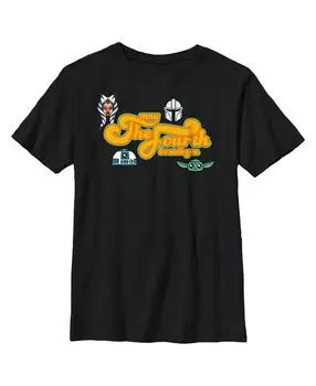 Детская футболка с изображением персонажей «Звездные войны: мандалорец, пусть будет с тобой четвертый» Disney Lucasfilm