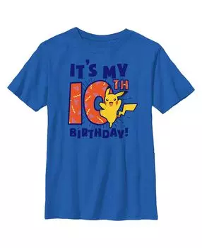 Детская футболка с изображением Покемона «Это мой 10-й день рождения» и Пикачу для мальчика Nintendo