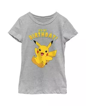 Детская футболка с изображением Покемона Пикачу для девочек «Это мой день рождения» Nintendo
