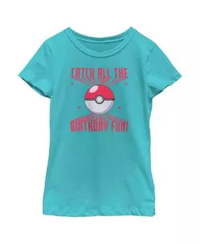 Детская футболка с изображением покемонов «Поймай всех на день рождения» Nintendo