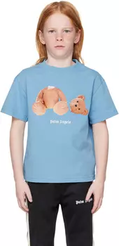 Детская футболка с изображением синего медведя Palm Angels