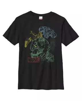 Детская футболка с изображением трех героев-мстителей для мальчика Marvel