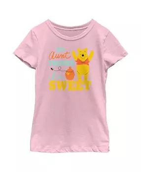 Детская футболка с изображением Винни-Пуха для девочек «Моя тетя думает, что я милый» Disney