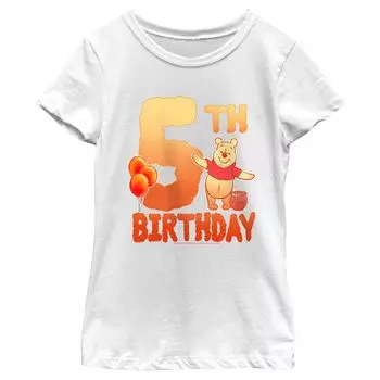 Детская футболка с изображением Винни-Пуха и медвежонка Винни-Пуха для девочек на 5-летие Disney