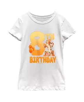 Детская футболка с изображением Винни-Пуха и тигра на 8-й день рождения для девочек Disney