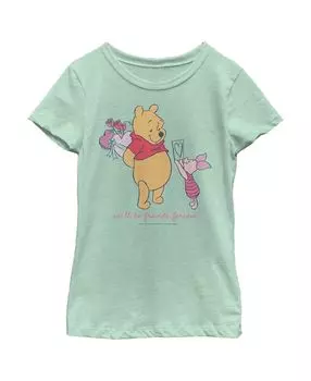 Детская футболка с изображением Винни-Пуха «Мы будем друзьями навсегда» с поросенком Disney