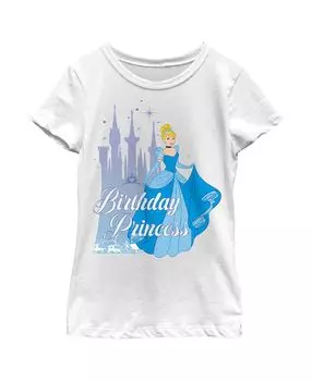 Детская футболка с изображением Золушки и принцессы в замке на день рождения для девочек Disney