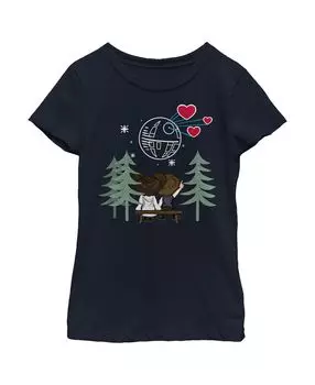 Детская футболка с изображением «Звездных войн» для девочек «Хан и Лея, держась за руки» Disney Lucasfilm