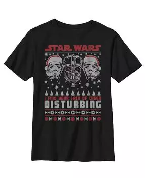 Детская футболка с изображением «Звездных войн: Уродливое Рождество, отсутствие веселья», тревожная детская футболка Disney Lucasfilm
