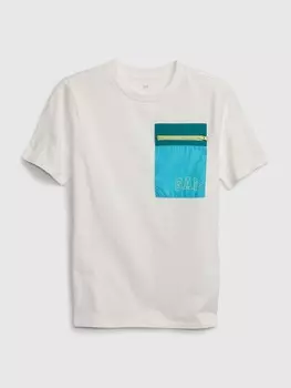 Детская футболка с карманом Gap, белый