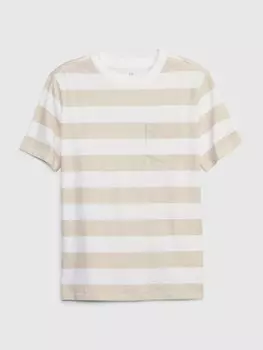 Детская футболка с карманом Gap, бежевый