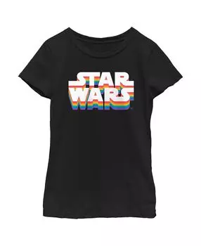 Детская футболка с классическим логотипом Star Wars Pride Rainbow для девочек Disney Lucasfilm