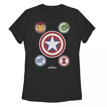 Детская футболка с коллажем и эмблемами Marvel Avengers Shield Licensed Character
