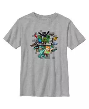 Детская футболка с коллажем персонажей Minecraft для мальчиков Microsoft