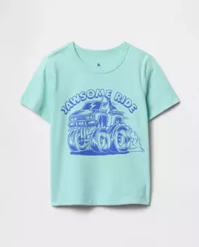 Детская футболка с коротким рукавом и круглым вырезом Gap, голубой