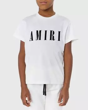 Детская футболка с короткими рукавами и логотипом Core, размер 4–12 Amiri, цвет White