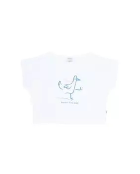 Детская футболка с короткими рукавами и принтом «чайка» KNOT, белый