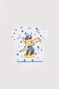 Детская футболка с круглым вырезом с принтом Fullamoda, белый