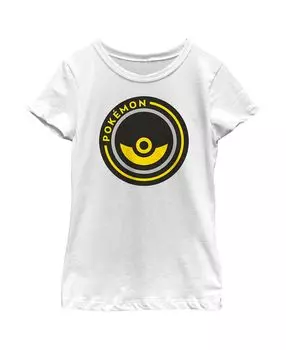 Детская футболка с круглым значком Pokemon Pokeball для девочек Nintendo