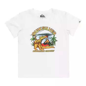 Детская футболка с лаем тигра Quiksilver, белый