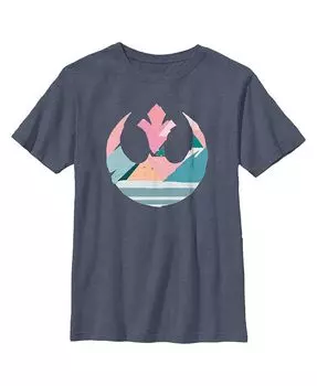 Детская футболка с логотипом Альянса повстанцев Звездные войны с раскраской пасхального яйца Disney Lucasfilm, синий