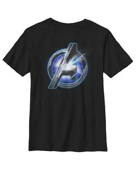 Детская футболка с логотипом Arc Reactor Мстители: Финал для мальчиков Marvel, черный