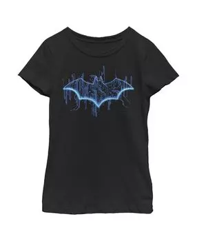Детская футболка с логотипом Бэтмена и цифровым изображением крыльев для девочек DC Comics