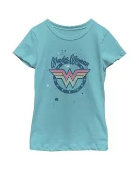 Детская футболка с логотипом Чудо-женщина для девочек Warner Bros., синий