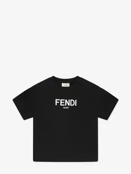 Детская футболка с логотипом Fendi Kids, черный