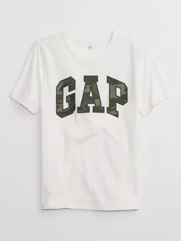 Детская футболка с логотипом Gap, белый