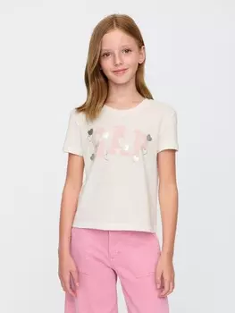 Детская футболка с логотипом Gap, белый