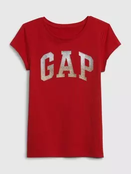 Детская футболка с логотипом Gap, красный