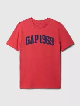 Детская футболка с логотипом Gap, красный