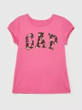 Детская футболка с логотипом Gap, розовый