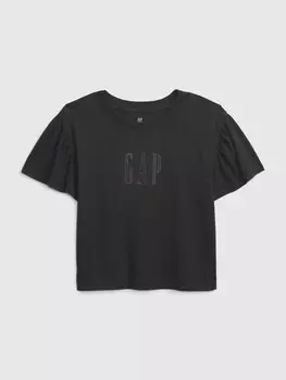 Детская футболка с логотипом Gap, серый
