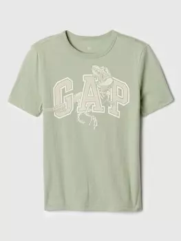 Детская футболка с логотипом Gap, зеленый