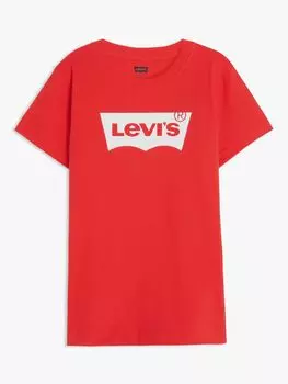 Детская футболка с логотипом крыло летучей мыши Levi's, красный